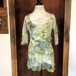 Dunia Green and Yellow Tie-Dye Tunic